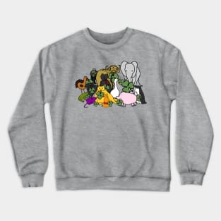 St Patricks Day Animals with Shamrocks and Hidden Bernie Sanders Crewneck Sweatshirt